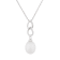 9-10mm White Cultured Freshwater Pearl Sterling Silver Pendant W/Chain