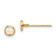 14k Yellow Gold 6mm Polished Lab Created Opal Bezel Stud Earrings