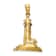 14k Yellow Gold Polished and Textured Lighthouse Pendant