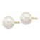 14K Yellow Gold 7-8mm White Round Freshwater Cultured Pearl Stud Post Earrings