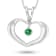 0.05ct Emerald Heart Pendant in 14k White Gold