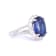 8.31 Ctw Blue Sapphire and 1.42 Ctw White Diamond Ring in 14K WG
