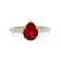Red Lab Created Ruby with Moissanite Accents Sterling Silver Pear Shape
Teardrop Solitaire Ring