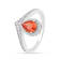 Peach Orange Lab Created Pear Shaped Padparadscha Sapphire &
Moissanite Rhodium Over Silver Ring