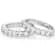 Oval CZ Set Of Two Stackable Band Rings In Rhodium Over Brass 5.30ctw