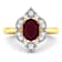 1.7ctw Red Ruby and Diamond 14K Yellow Gold Halo Ring