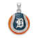 Rhodium Over Sterling Silver MLB LogoArt Detroit Tigers Enameled Pendant