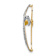 14K Two-tone Gold  Diamond-Cut Twisted Cross Chain Slide Charm