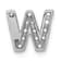 Rhodium Over 14K White Gold Diamond Letter W Initial Charm