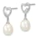 Rhodium Over Sterling Silver 7-8mm Rice Freshwater Cultured Pearl Cubic
Zirconia Heart Earrings