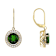 Chrome Diopside Round And White Zircon Dangle Earrings In Solid 14K
Yellow Gold 4.19ctw