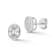 Rachel Zoe Bezel Set Oval CZ Stud Earrings in Rhodium Over Sterling Silver