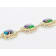 Multi-Color Blended Turquoise and Filigree Toggle Bracelet In 18K Gold
Over Sterling Silver