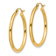 14k Yellow Gold Polished 1 3/16" Tube Hoop Earrings