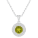 7mm Round Peridot And White Topaz Accent Rhodium Over Sterling Silver
Double Halo Pendant w/Chain