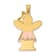 14K Two-tone Gold Satin I1/G-H Diamond Girl with Bow Pendant