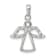 Rhodium Over Sterling Silver Angel with Cubic Zirconia Wings Pendant
