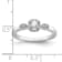 Rhodium Over 14K Gold Petite Rope Edge Round Diamond Ring 0.24ctw