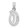 Rhodium Over 14k White Gold Polished Script Letter O Initial Pendant