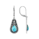 Turquoise Oxidized Sterling Silver Solitaire Earrings 8x6mm