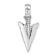 Rhodium Over 14k White Gold 3D Textured Arrowhead Charm
