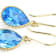 Swiss Blue 14k Yellow Gold Dangle Earrings 7.00ctw