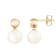 White Cultured Freshwater Pearl 14k Yellow Gold Earrings 8-8.5mm