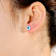 Blue Topaz Color CZ Triangle Stud Earrings In Sterling Silver
