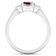 1.7ctw Red Ruby and Diamond 14K White Gold Halo Ring