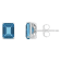 8x6mm Rectangular Octagonal London Blue Topaz Rhodium Over Sterling
Silver Stud Earrings