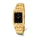 14k Yellow Gold Mens Squared Black 27x47mm Dial Solid Nugget Watch