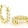 Round Moissanite Hoop Earrings In 14K Gold Over Sterling Silver