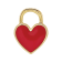 14K Yellow Gold Red Enamel Heart Pendant