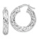 Rhodium Over 14k White Gold Polished 1" Woven Texture Round Hoop Earrings