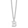 Rhodium Over Sterling Silver Cutout Letter B Initial Necklace