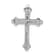 Rhodium Over 14k White Gold Polished Diamond Budded Cross Chain Slide Pendant