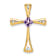 10k Yellow Gold 0.29 cttw Amethyst and Accent Diamond Cross Pendant
