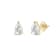 White Cubic Zirconia 14k Yellow Gold Studs With Velvet Gift Box 1.00ctw