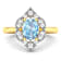 1.16ctw Blue Aquamarine and Diamond 14K Yellow Gold Halo Ring