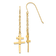 14k Yellow Gold Chain Cross Dangle Earrings