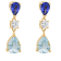 1.43ctw Pear Tanzanite and Aquamarine Rhodium Over Sterling Silver Earrings