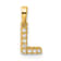 14K Yellow Gold Diamond Letter L Initial with Bail Pendant