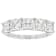 CZ Princess Cut and Eternity Band Ring Set in Rhodium Over Sterling Silver