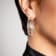 14K Yellow Gold Over Sterling Silver Acrylic Ridge Hoop Earrings in Clear