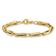 14k Yellow Gold 4.6mm Polished and Textured Fancy Link Bracelet