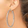 Rhodium Over 14k White Gold 2 13/16" Diamond-Cut Hoop Earrings