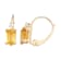 Octagon Citrine and White Zircon 10K Yellow Gold Dangle Earrings 1.10ctw