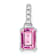 Rhodium Over 10k White Gold 1 ctw Lab Created Pink Sapphire and Accent
Diamond Pendant