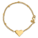 14K Yellow Gold Polished and Diamond-cut Heart Beaded 2-Strand Bracelet