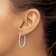 Rhodium Over Sterling Silver Twisted 3x30mm Hoop Earrings